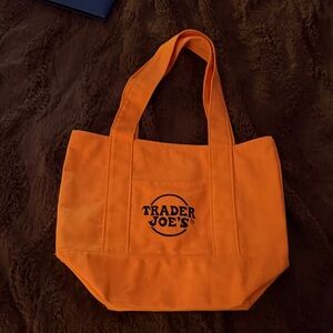 Trader Joe's Orange mini Canvas Tote Bag